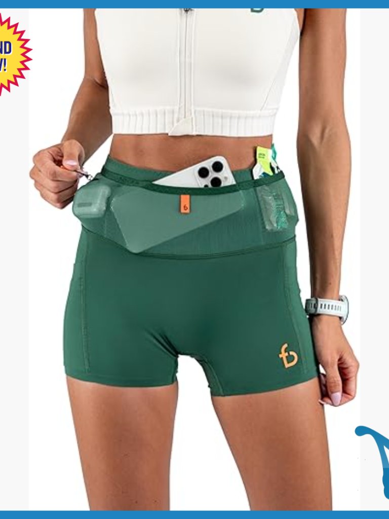 Compression Shorts With Phone Pocket, Moisture-Wicking, Size Small